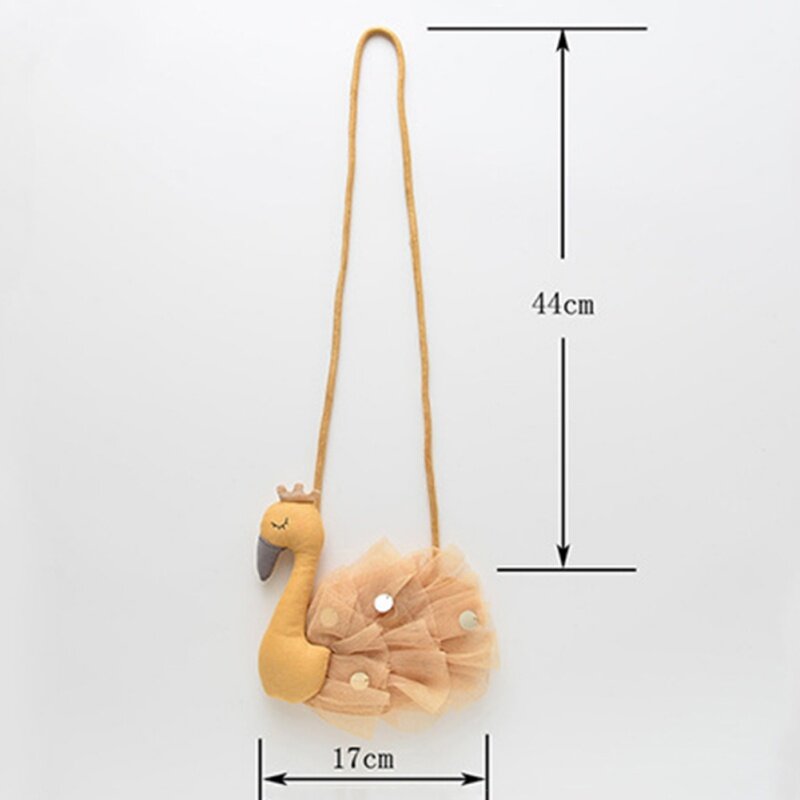 Kinder Handtasche Baumwolle Cartoon Schwan Tasche Mädchen Stoff Diagonal Baby Niedlichen Tier Geldbörse