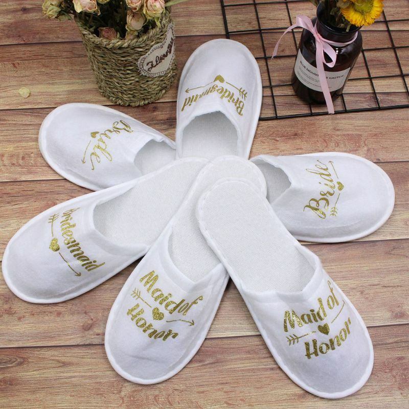 Bridal Wedding Slippers Bride Pajamas Party Hotel Disposable Slipper