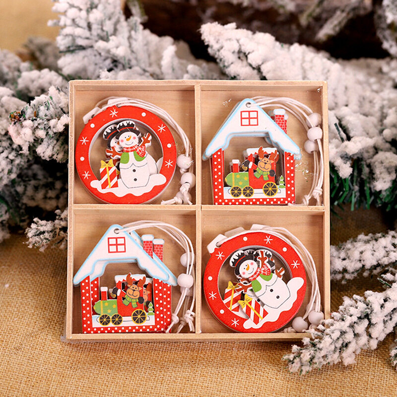 Navidad 2021 12 sztuk świąteczne płatki śniegu drewniane wisiorki bożonarodzeniowe ozdoby choinkowe wisząca dekoracja do domu dekoracje na boże narodzenie dla domu