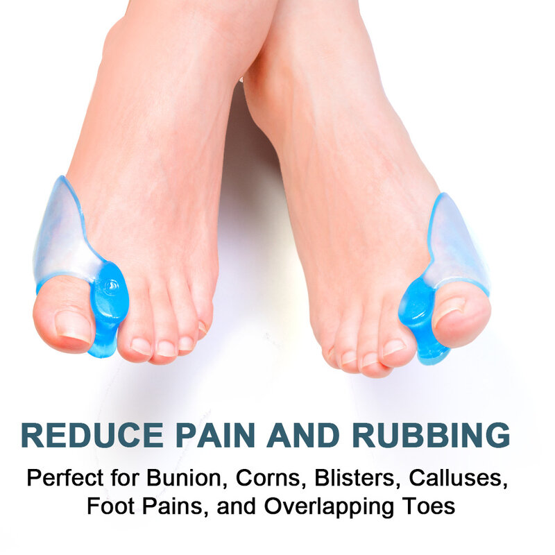 Separador de silicona suave para dedos del pie, separador superpuesto para aliviar el dolor, Corrector de pulgar, 2 uds.