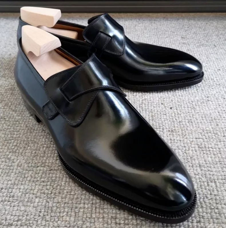 Zapatos De vestir De cuero sintético para Hombre, mocasines informales sin cordones De tacón bajo, Estilo Vintage, a la moda, ZQ0353