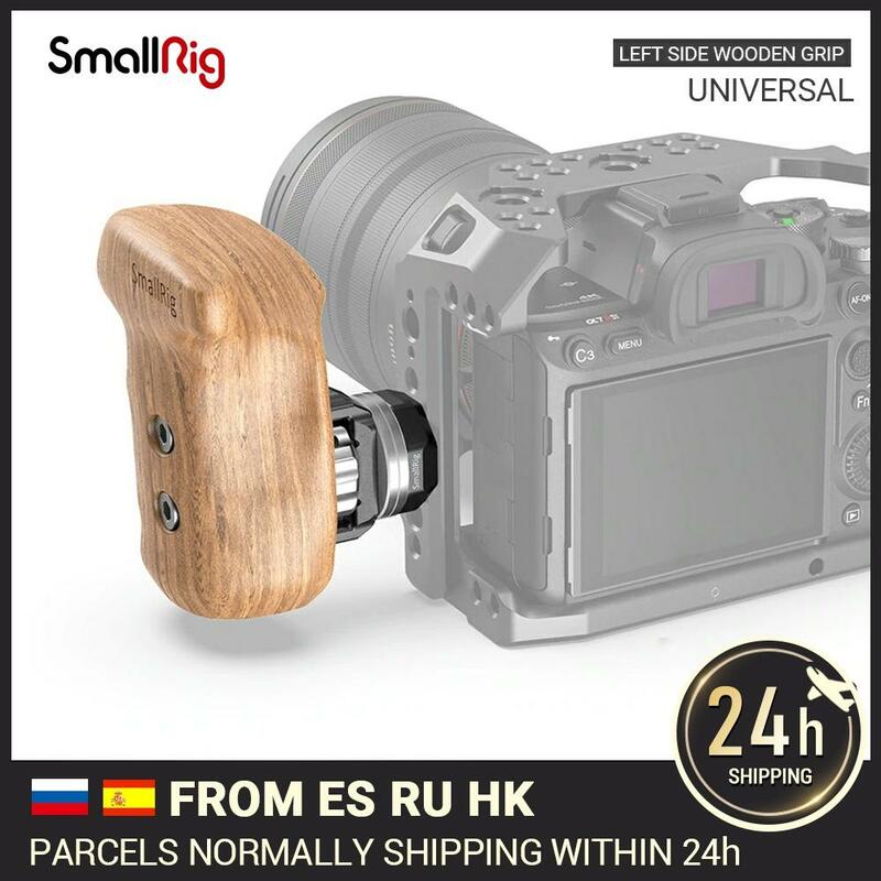 SmallRig-empuñadura de madera para el lado izquierdo, accesorio con montaje de perno, carcasa de camara Dslr, empuñadura de madera, soporte de vídeo, mango de cámara, 2757