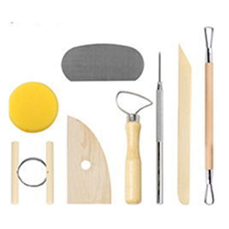 Set di strumenti in ceramica/ceramica fai-da-te strumenti in plastica/legno/metallo modellatura/modellazione/scultura/scultura/colorazione strumenti in argilla scultura