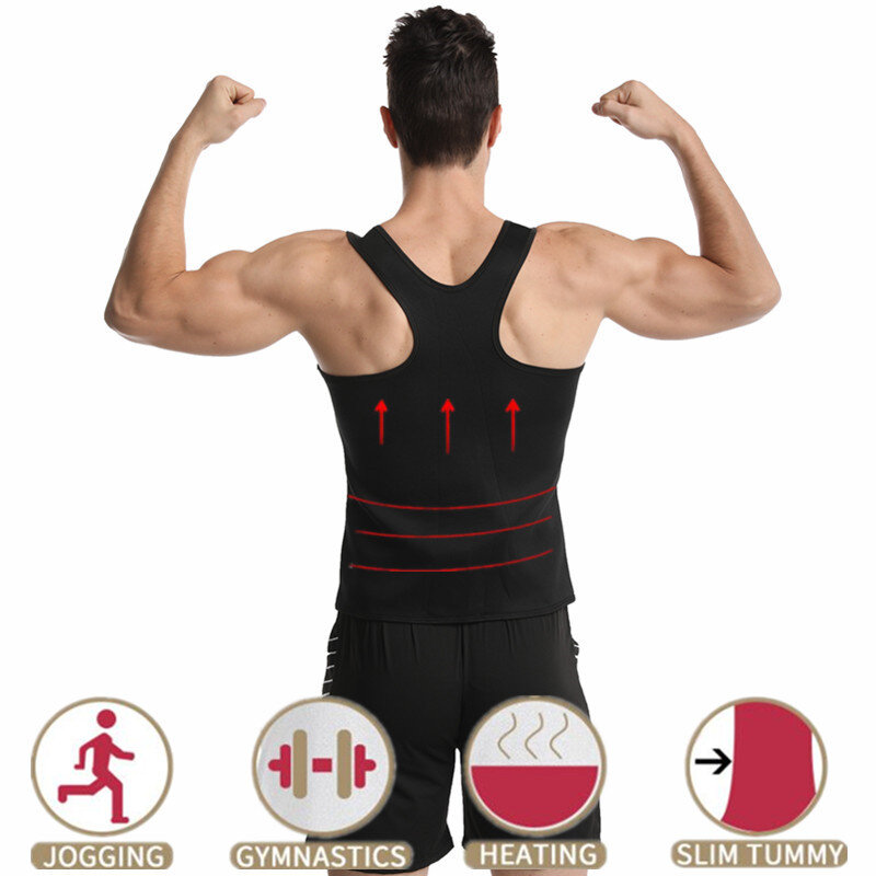 Men Body Shaper Waist Trainer Sports Sauna Undershirt Slimming Vest Mens Shirt Fat Burner Workout Tank Tops Shapewear