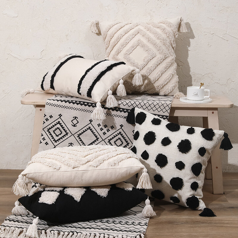 Bohemia Nordic Ins Pillow Office Sofa Cushion Home Stay Hotel Morocco Tufted Pillowcase Living Room Bedroom