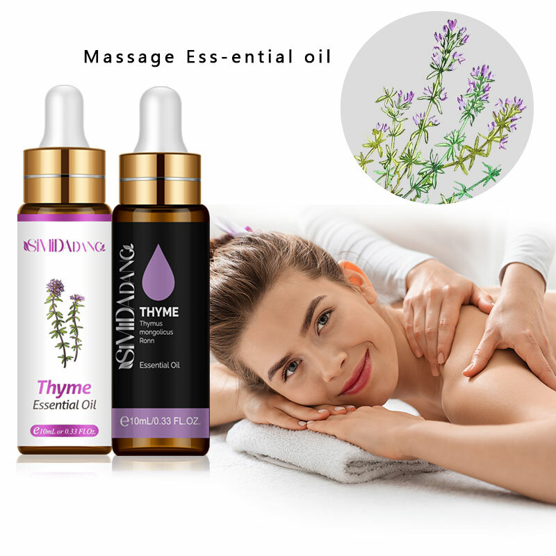 10ML Thymian Ätherisches Öl Mit Dropper Massage Schmiermittel Moisturiz Haarpflege Anti-schuppen Häutchen Öl Desodorierende Aromatische Öle