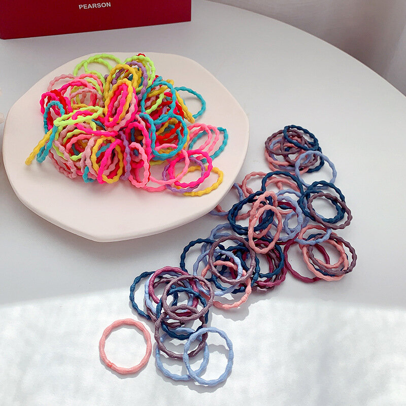 100pcs/lot New Hair bands For Girls Candy Color Elastic Rubber Band Hair Band Baby Headband Scrunchie Children Hair Accessories