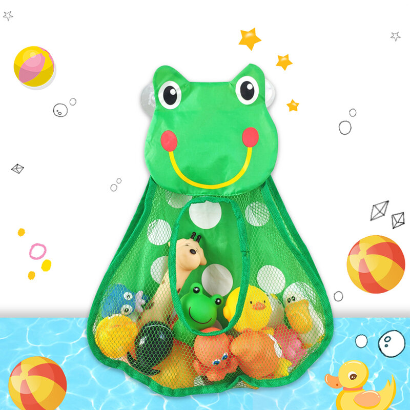 Tas Jaring Kamar Mandi Bayi untuk Tas Mainan Mandi Keranjang Anak-anak untuk Mainan Jaring Kartun Bentuk Hewan Tahan Air Kain Pasir Mainan Penyimpanan Pantai