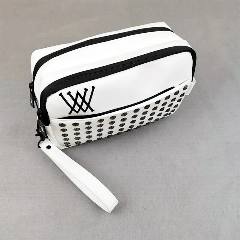 Golf  shoe bag Golf Bags Fashion Trend Rivet Handbag Men's and Women's Universal Two Zipper Independent Space Clutch Bag