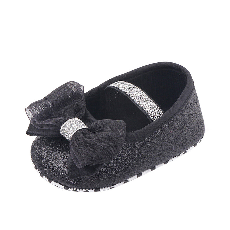 Spring Autumn Baby Girl Anti-Slip Casual Walking Shoes Bowknot Sneakers Cotton Soft Soled First Walkers