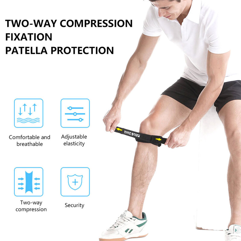 2 Buah/Set Patella Tendon Tali Lutut Patella Penstabil Gelang Kebugaran Penopang Lutut Dapat Disesuaikan Nyeri Lutut Tali Silikon