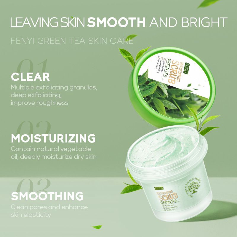 100g Deep Cleaning Oil Control Remove Blackhead Facial Dullness Skin Care Brighten Cleaning Pores Green Tea Scrub Cream