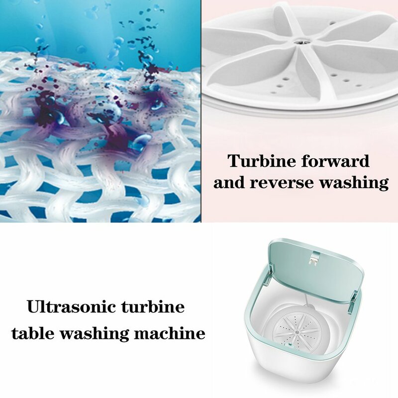 Machine à laver à Turbine ultrasonique Portable, Mini Machine de nettoyage à Turbine, maison USB, bureau