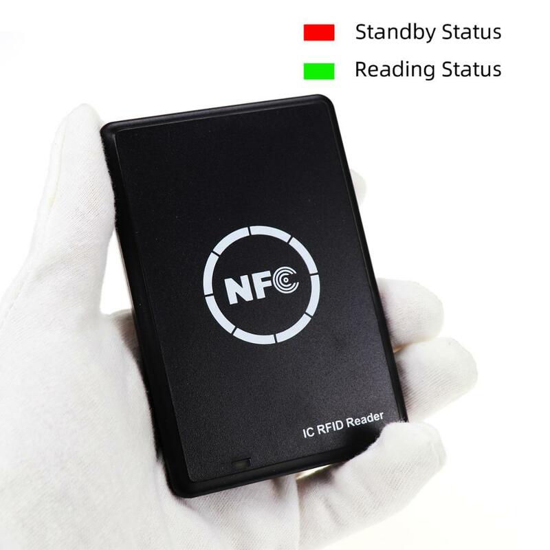 NFC قارئ بطاقات الذكية الكاتب تتفاعل ناسخة الناسخ 13.56MHz USB مبرمج مفتاح fobs بطاقة IC UID S50 MF ISO14443A العلامة