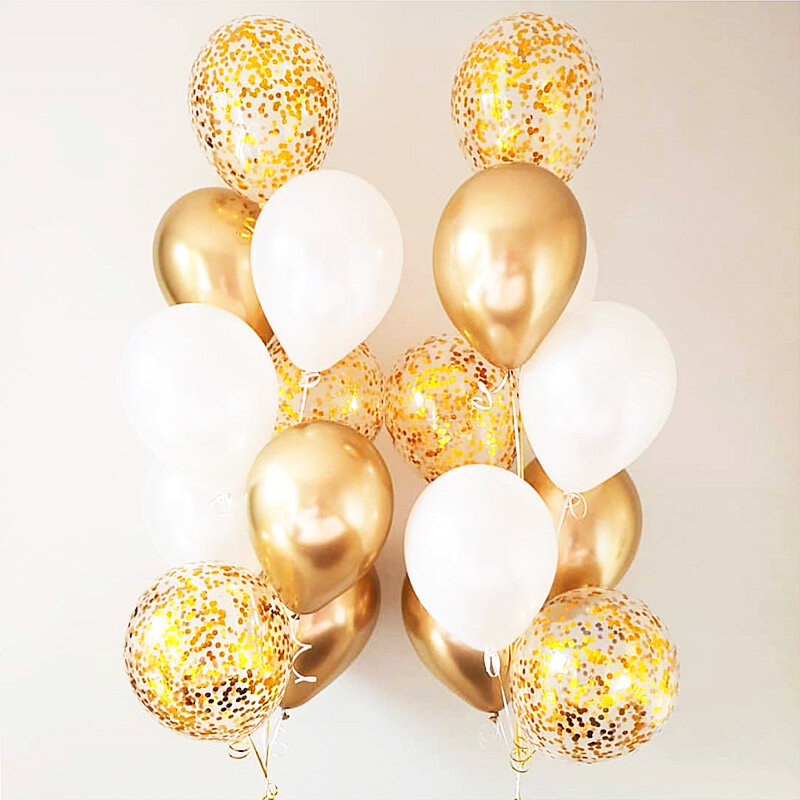 Balão confete prata transparente, balão metálico de látex cromado de 10 polegadas, para decoração de festa de aniversário de casamento, balão de hélio a ar, 15 peças