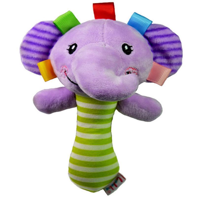 Baby Rattle Mobiles Cute Baby Toys Cartoon Animal Hand Bell Rattle Soft Toddler Polyester Fiber Plush Bebe Toys 0-3 Years Old