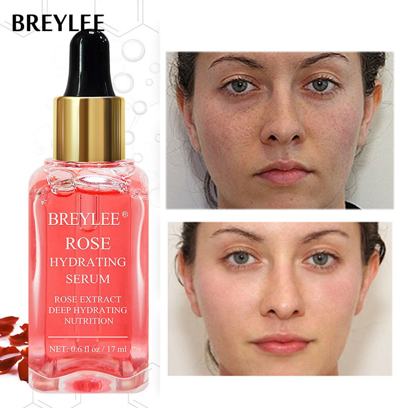 BREYLEE – sérum hydratant Rose, nourrissant en profondeur, Essence pour le visage, améliore la sécheresse, la rugosité, blanchit la peau jaune foncé