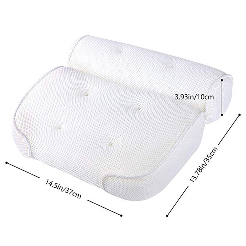SPA Bath Pillow Bathtub Pillow with Suction Cups Neck Back Support Thickened Bath Pillow for Home Spa Tub Bathroom Accessories