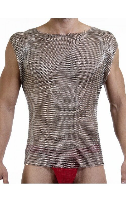 Armor Als Een Viking Kostuum Voor Psychopaat Chain Mail Rvs Body Armor T-shirt Glanzend Rvs Vest Body armor