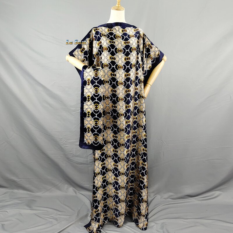 Tamaño grande impresión de estilo romano bella oración islámica 2 piezas conjuntos musulmana traje Ramadán ropa Casual vestido de LD414
