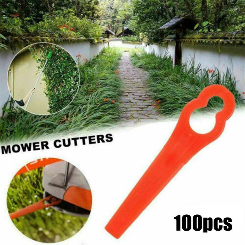 100pcs Plastic Cutting Blades 83mm For Cordless Grass Strimmer Trimmer PA6 Trimmer Blades String Trimmer Parts