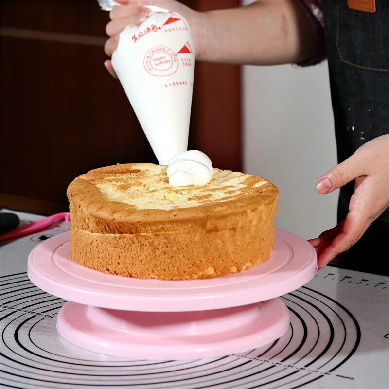 Plateau tournant en plastique pour gâteaux rond de 25 cm, outil de décoration de cuisine, plaque rotative, support, à faire soi-même