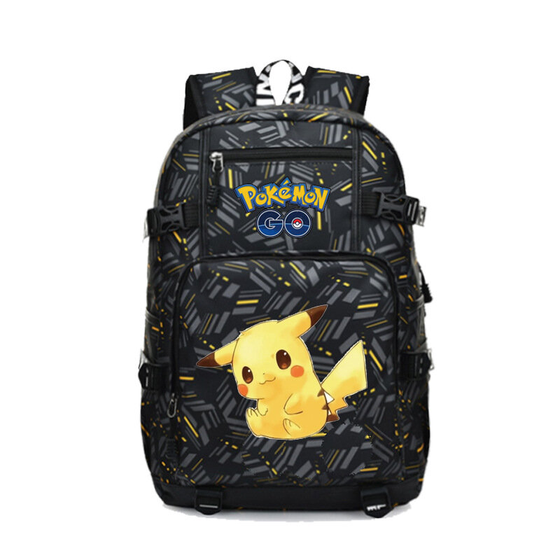Original Pokemon Elves Men Backpack Pikachu Gengar Charmander High Capacity Oxford Waterproof Cartoon Harajuku New Travel Bag