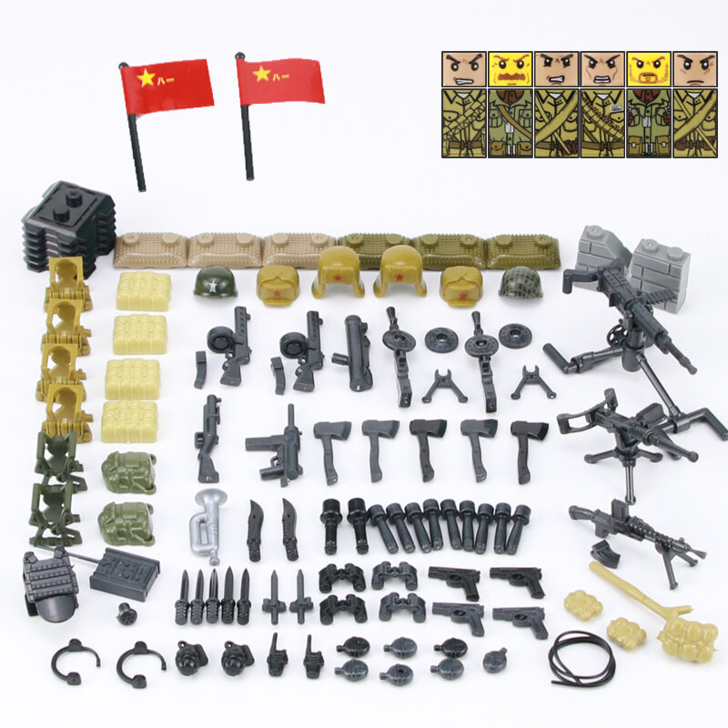 Bonecos de soldados da segunda guerra mundial, acessórios de armas militares, blocos de construção da segunda guerra mundial, soviéticos, batalhão militar, brinquedos de tijolos moc