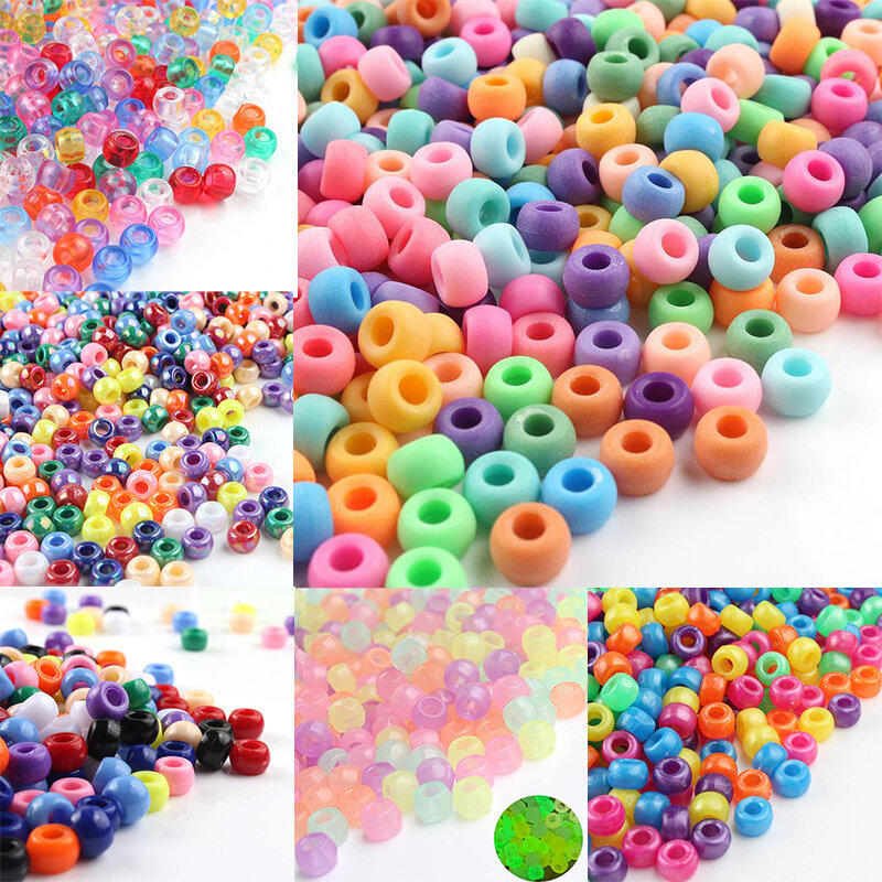 Mixed Color style Acrylic Beads Spacer Round Bead For Jewelry Making Handmade diy Bracelet Necklace 6*9 mm Accessories Wholesale