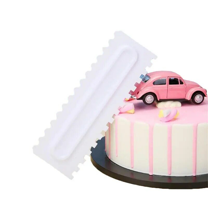 3 개/대 케이크 스크레이퍼 매끄러운 도구, 톱니 모양의 케이크 스크레이퍼, 장식 크림 케이크 가장자리 도구