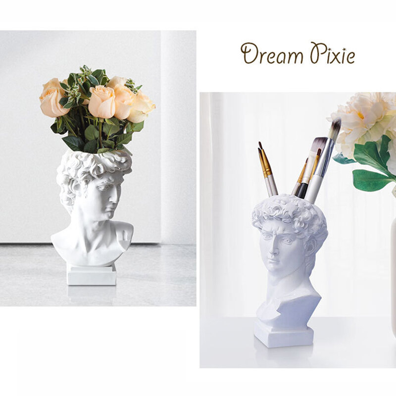 Держатель для ручек в современном скандинавском стиле, креативная портретная ваза, декоративное украшение, настольное ведро для хранения к...