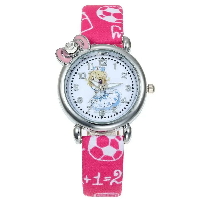 Relógio de pulso infantil para meninas, relógio de pulso cristal de desenho animado para festa de aniversário de crianças