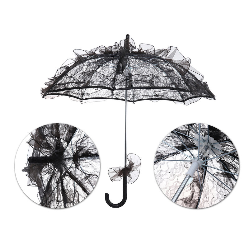 Élégant Style occidental parapluie dentelle Fleur Parasol décoration mariage mariée parapluie