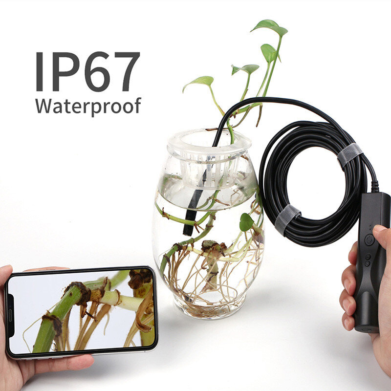Caméra endoscopique WiFi HD 2MP 1080P, avec lentille 8mm, lumières Led, pour iPhone, Android, téléphone, câble serpent, Mini caméra pour voiture