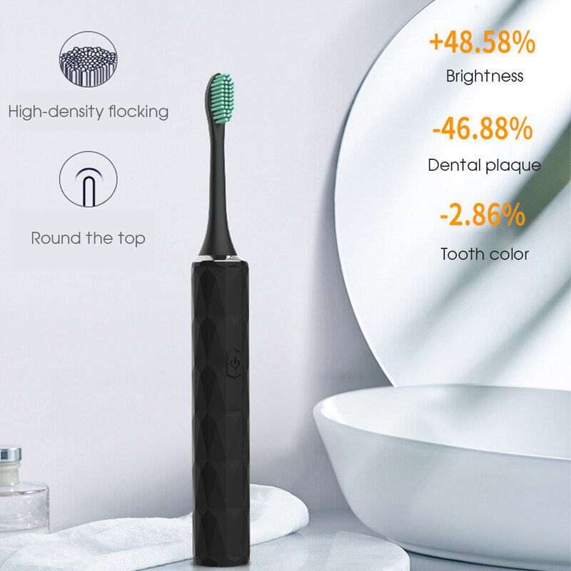 [Boi] Set di spazzolini elettrici sonici intelligenti ricaricabili impermeabili ricaricabili USB multifunzione con lucidatore dentale