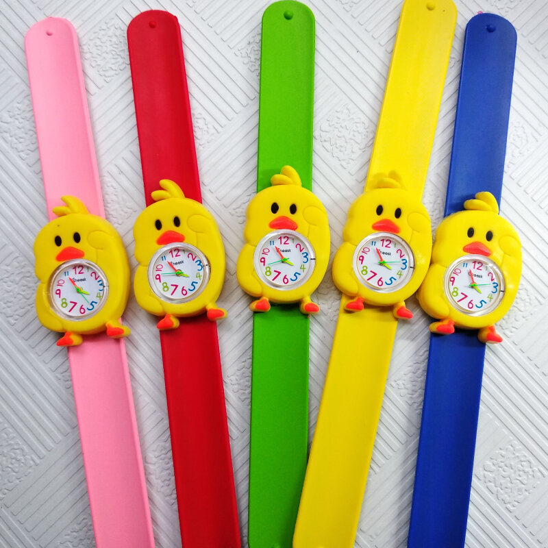 New Cartoon Red Duck Kids Watches Cute Yellow Chicken Baby Toys Children Watch Girls Boys Gift Child Quartz Wristwatches Clock