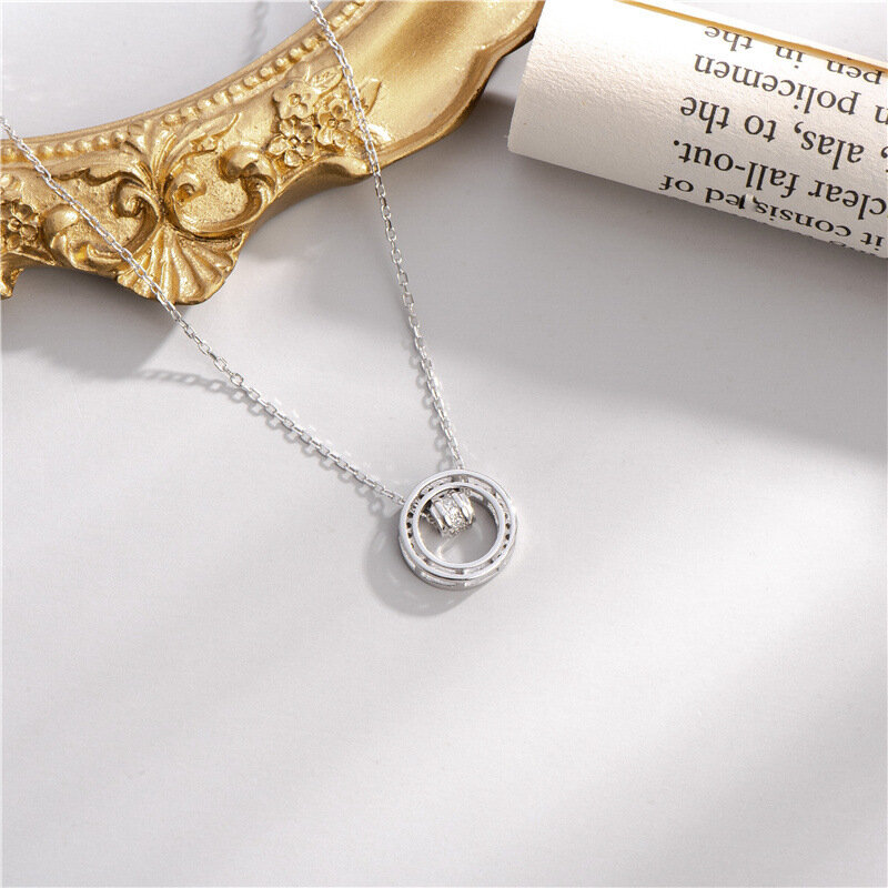 Sodrov-Colgante de Plata de Ley 925 para mujer, collar redondo de estilo coreano, creatividad, joyería de plata 925