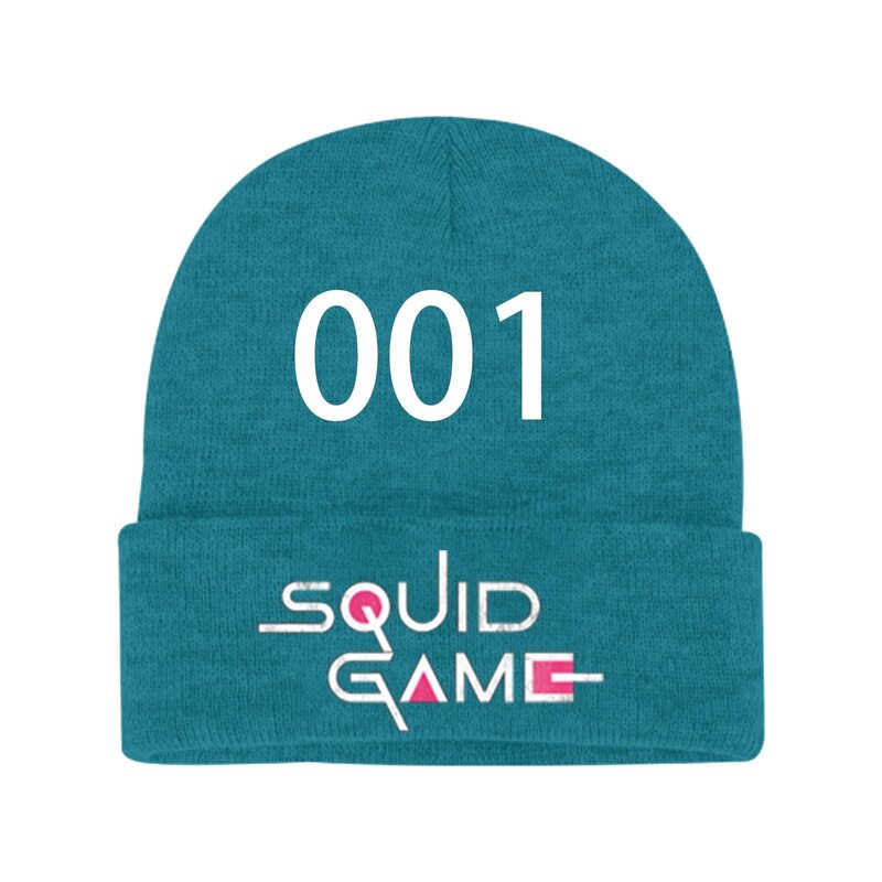 Squid gra peryferyjna czapka z dzianiny 2d druk cyfrowy elastyczny kapelusz na ciepło okrągły sześć kostium Cosplay Hot TV Series 2021
