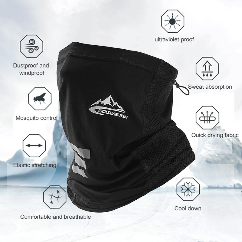 Protezione UV copertura del viso in seta di ghiaccio tubo per collo sport all'aria aperta sciarpa Bandana sciarpa da trekking traspirante ghetta per collo Bandana