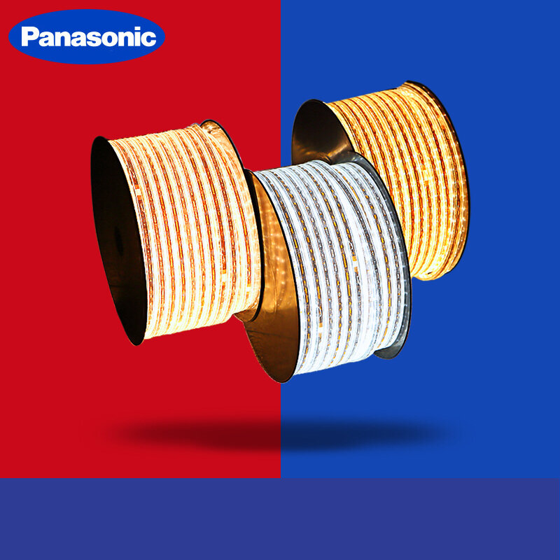 Panasonic 220v impermeável conduziu a luz de tira com a luz flexível 36 leds/m da corda do plugue da ue brilho alto exterior decoração interna