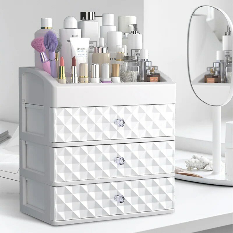 Plastic Drawer Makeup Organizer Cosmetic Beauty Box Nail Desktop Storage Jewelry Case Brush Lipstick Nail Polish Container
