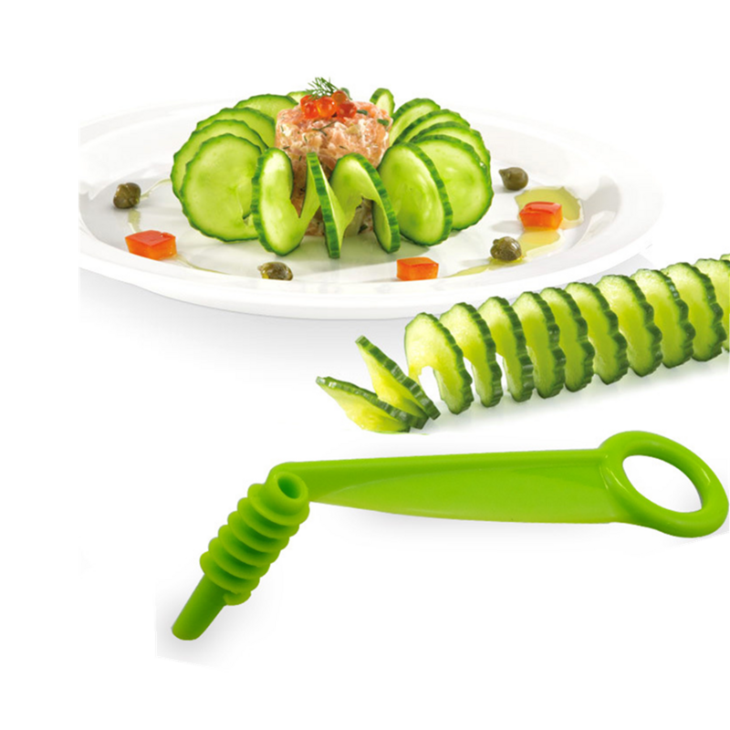 Cortador Manual de espiral con forma de hoja, cortador de mano, cortador de patatas, zanahoria, pepino, verduras, cuchillo de cocina en espiral, herramientas, 1 ud.