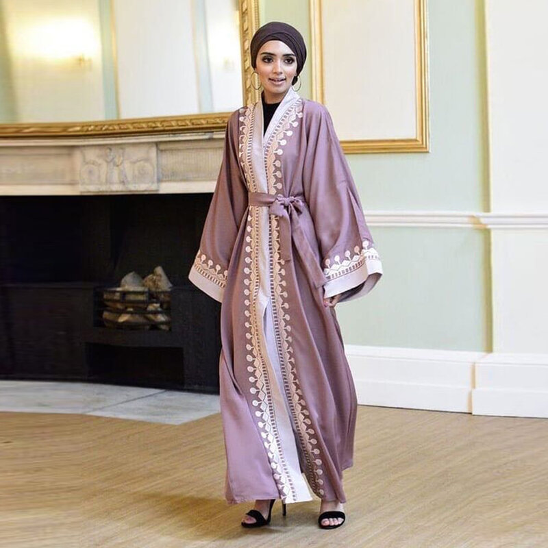라마단 Kaftan 두바이 Abaya 기모노 카디건 터키 Hijab 이슬람 드레스 Caftan Marocain 이슬람 의류 터키어 Abayas 여성을위한
