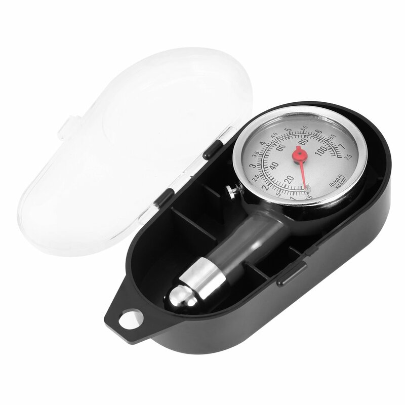Medidor de presión de neumáticos de alta precisión para bicicleta y coche, medidor de presión Fetal, con Dial, color negro