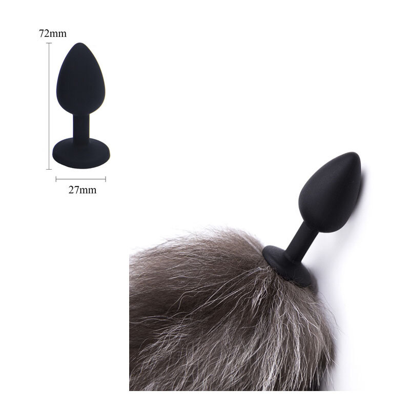 Lupo nero coda di volpe Plug anale giochi per adulti acciaio inossidabile tallone anale Butt Plug stimolatore prodotti del sesso giocattoli di flirt per le donne