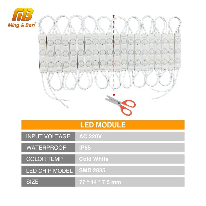 Led-modul Licht 220V 3LED Injection LED Modul Weiß 5PCS 10PCS 15PCS 20 teile/los Super Helle professionelle Wand Küche Licht