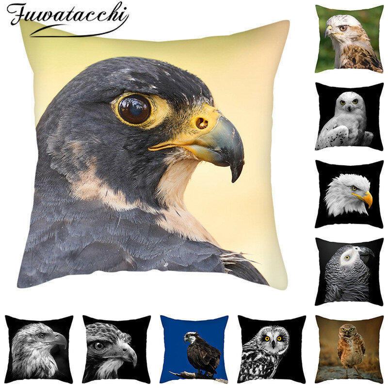Fuwatacchi Fliegen Tier Kissen Abdeckung Eule Adler Kissen Abdeckung Gedruckt Wurf Kissen für Home Sofa und Stuhl Dekorative
