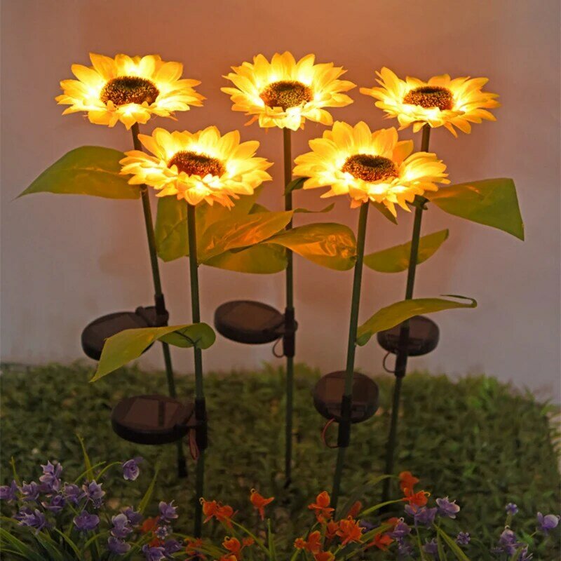 Garten lichter Solar-LED-Licht Wasserdichte Sonnenblumen Rasen Licht Hof Garten Dekoration Im Freien Landschaft Beleuchtung Für Patch