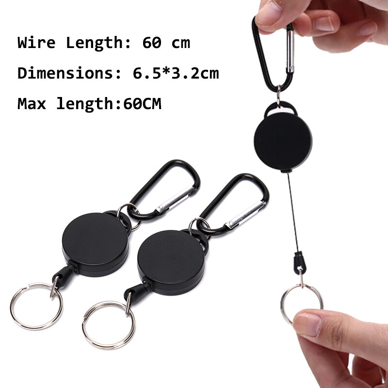 Retractable Pull Badge Reel Zinc Alloy Plastic ID Lanyard Name Tag Card Recoil Belt Keyring Chain Clips Anti Lost ID Card Holder