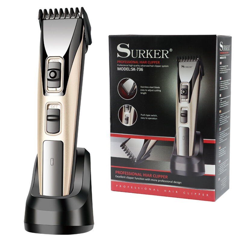 Surker Professional Hair Trimmer Household Electric Hair Clipper 0.8-12mm Haircut Machine Men Razor Barber Shaver Mower Cut